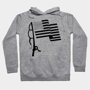 'Patriotic Fishing USA Flag' Cool Fishing July 4th Gift Hoodie